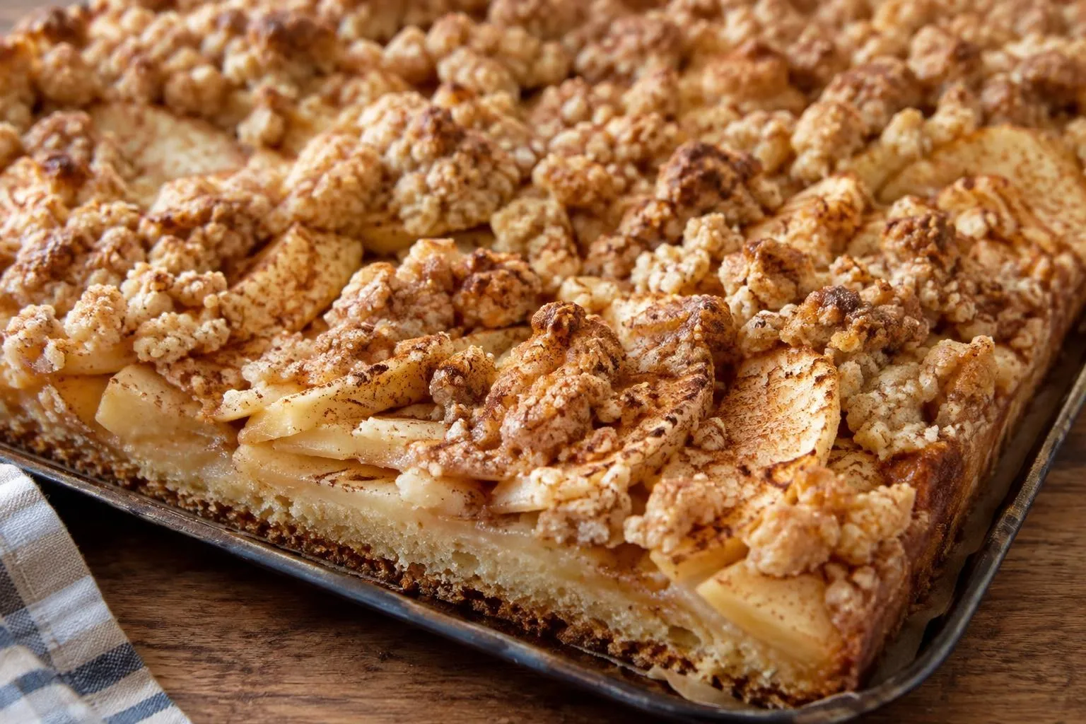 Apfel-Blechkuchen mit Zimt-Streuseln