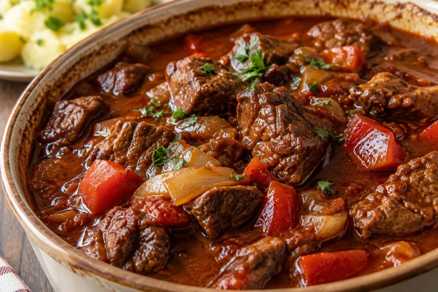Gulasch aus dem Backofen