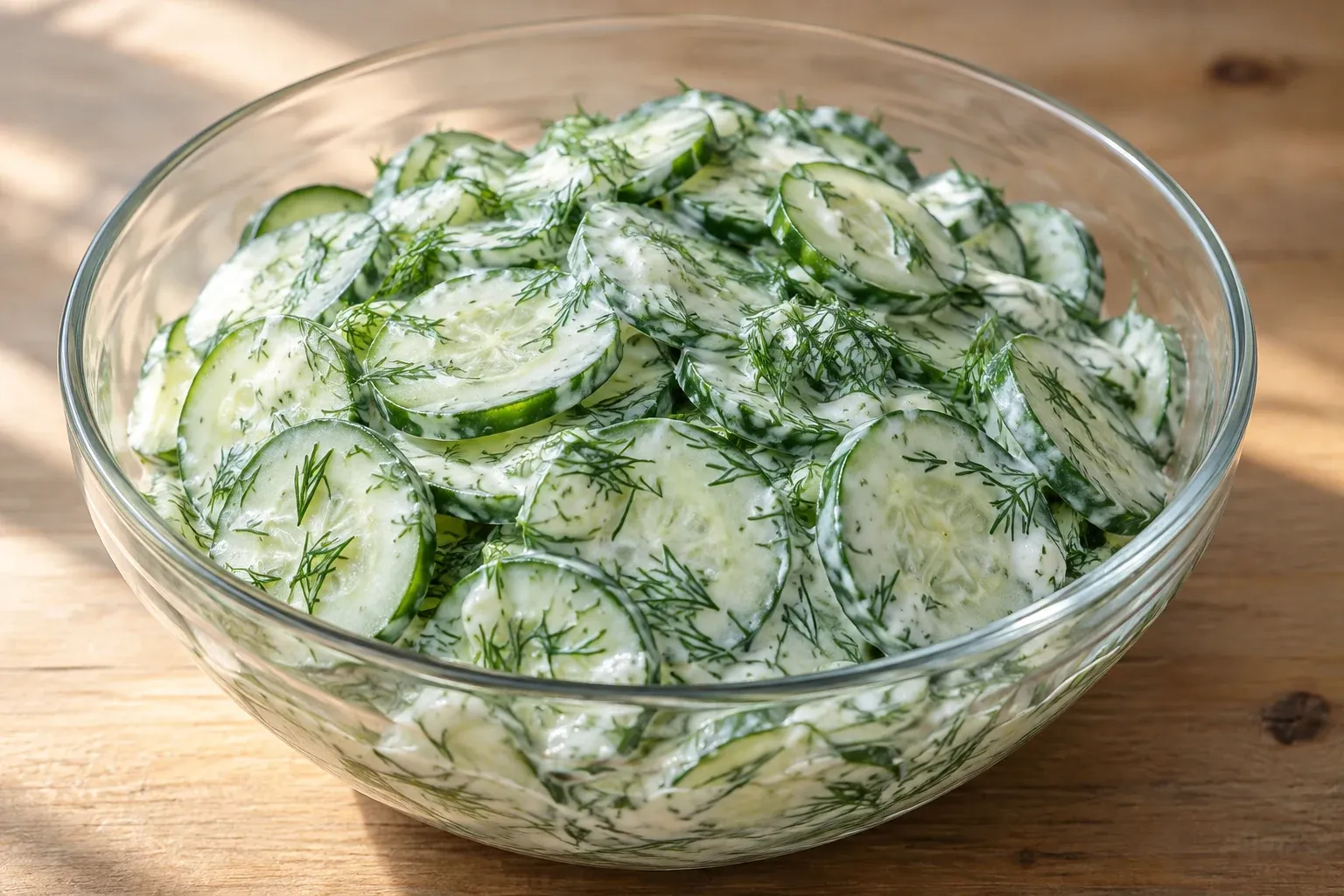 KI-Illustration: Gurkensalat mit Dill