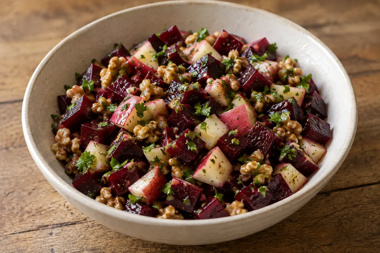 KI-Illustration: Rote-Bete-Apfel-Salat
