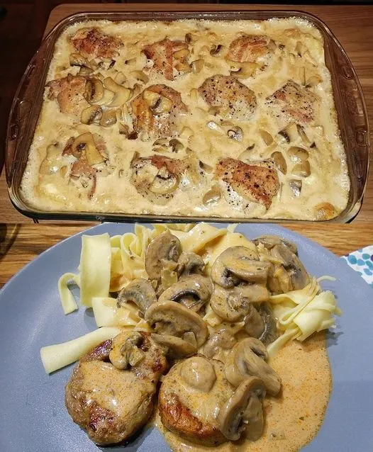 Schweinemedaillons in Pilzrahmsoße