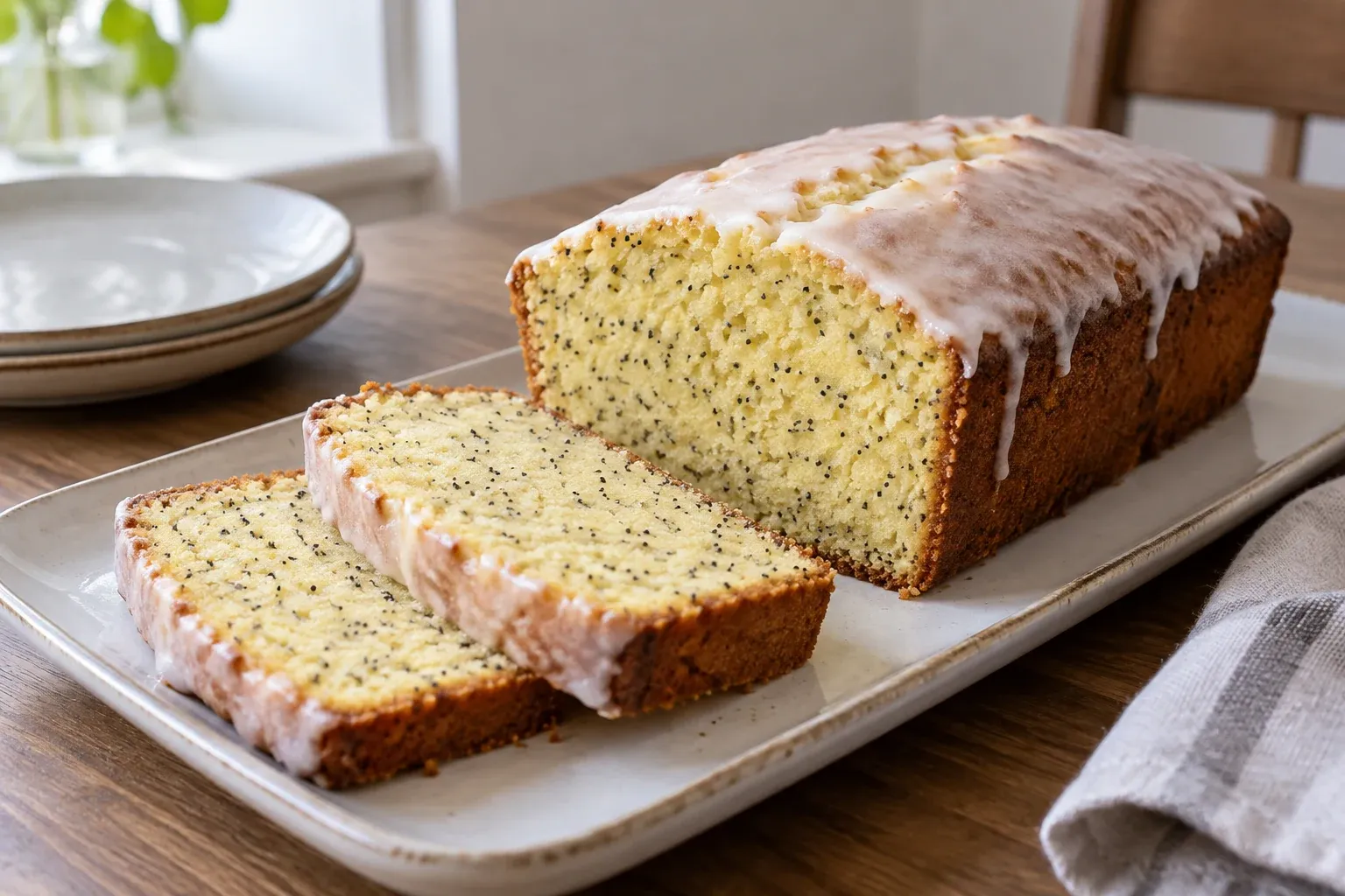 KI-Illustration: Zitronen-Mohn-Kuchen
